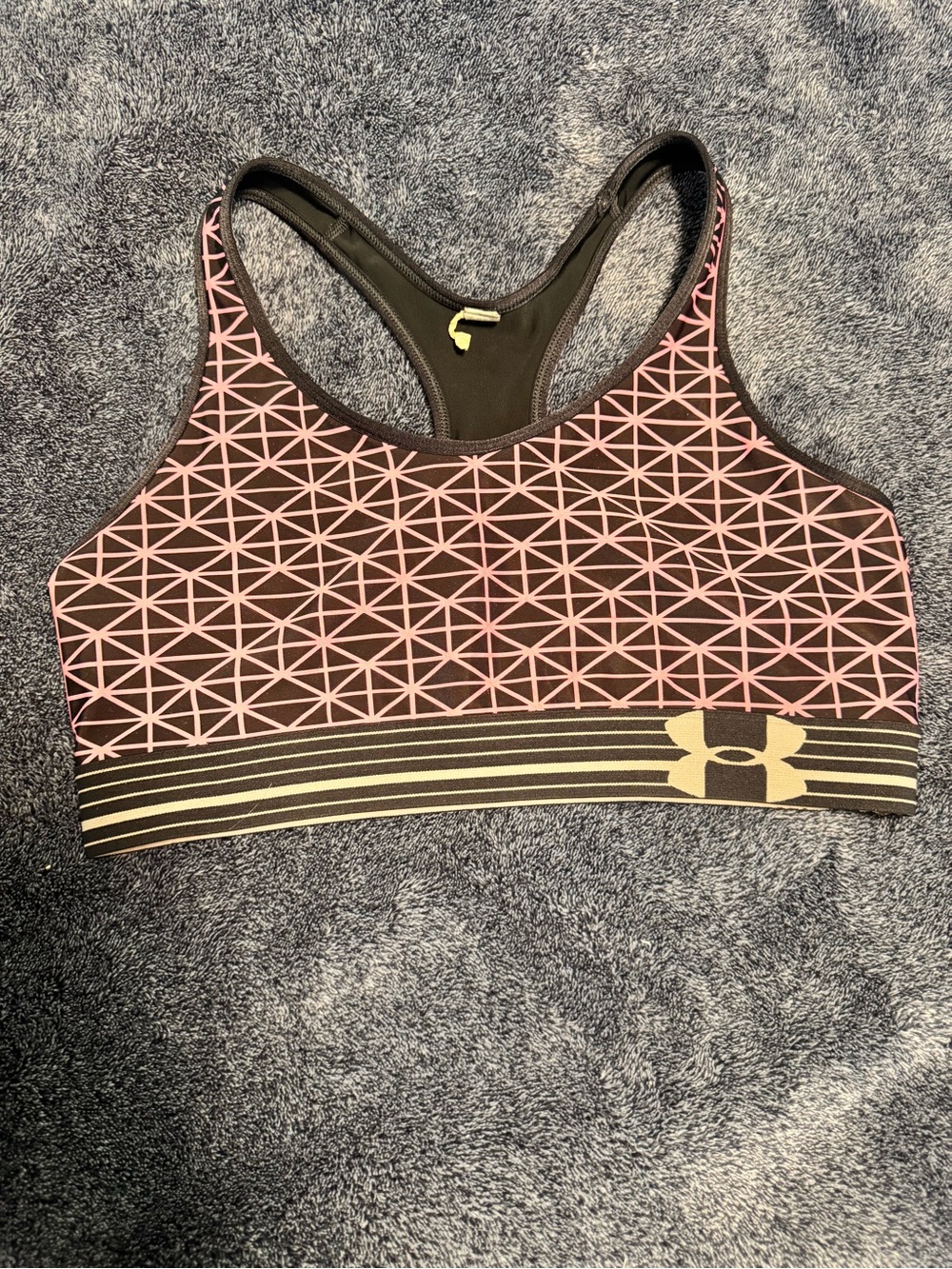 Under Armour Pink Geometric Racerback Sports Bra